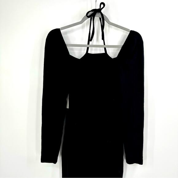 1. State Revolve Ribbed Long Sleeve Midi Dress in Rich Black Size M - Picture 9 of 10